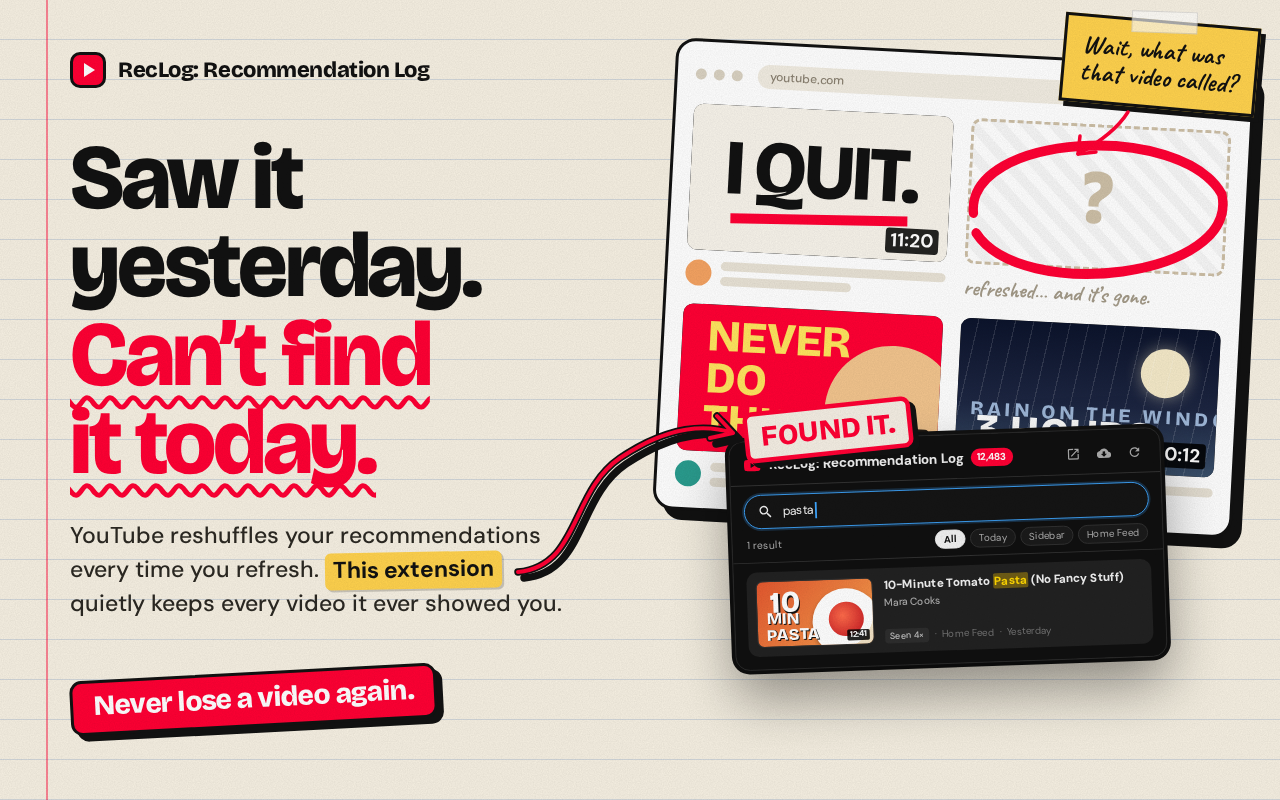 Find YouTube recommendations you thought you had lost